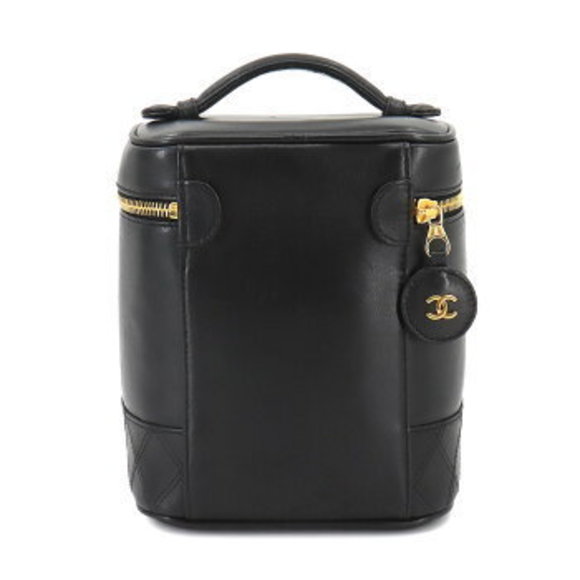 CHANEL Bicolore Vanity Handbag Leather Black - Picture 3 of 9